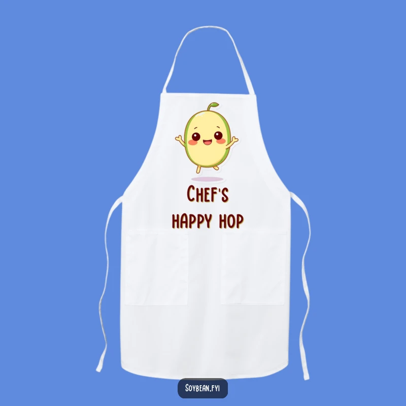 Funny Kawaii Soybean Hop Apron: Happy Chef Art - Kitchen Gift