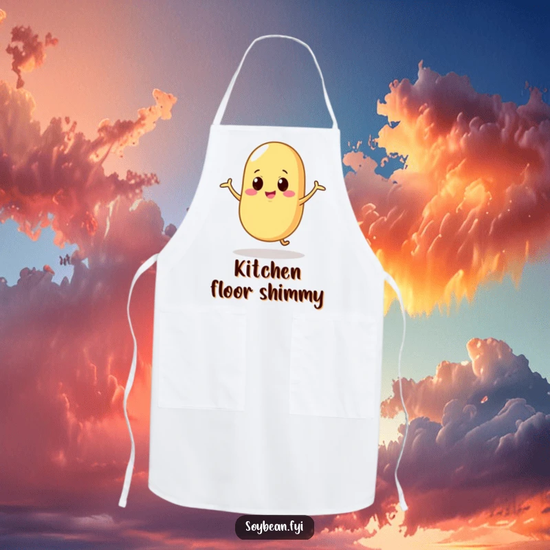 Funny Apron: A soybean with silly, wobbly dance motions, ideal for adding a humorous and energetic touch to kitchen activities.
