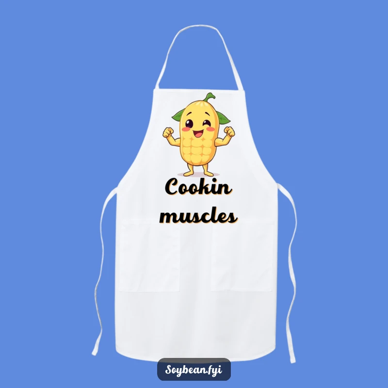Funny Flexing Soybean Apron: Cook with Power, This Bean Rocks, Great Funny Gift!