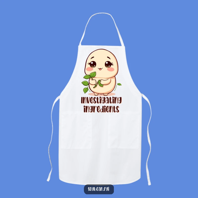 Funny Kawaii Curious Soybean Apron - Hilarious Sprout Gardener Accessory