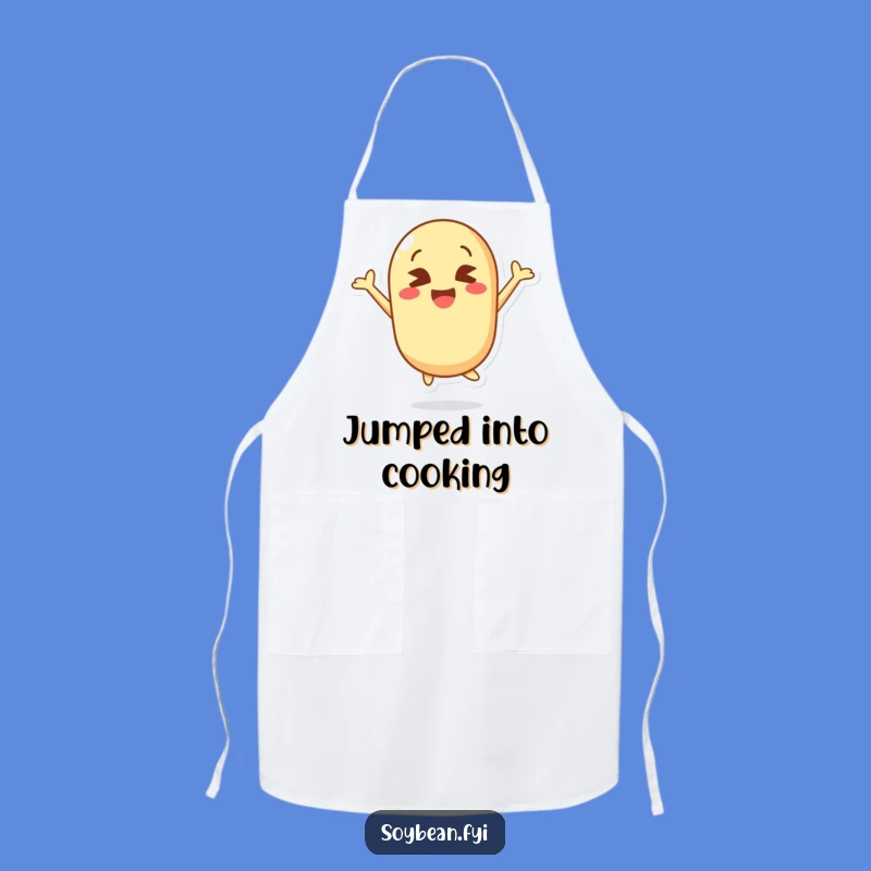Funny Kawaii Soybean Jump Apron: Cook with Cross-Eyed Glee!