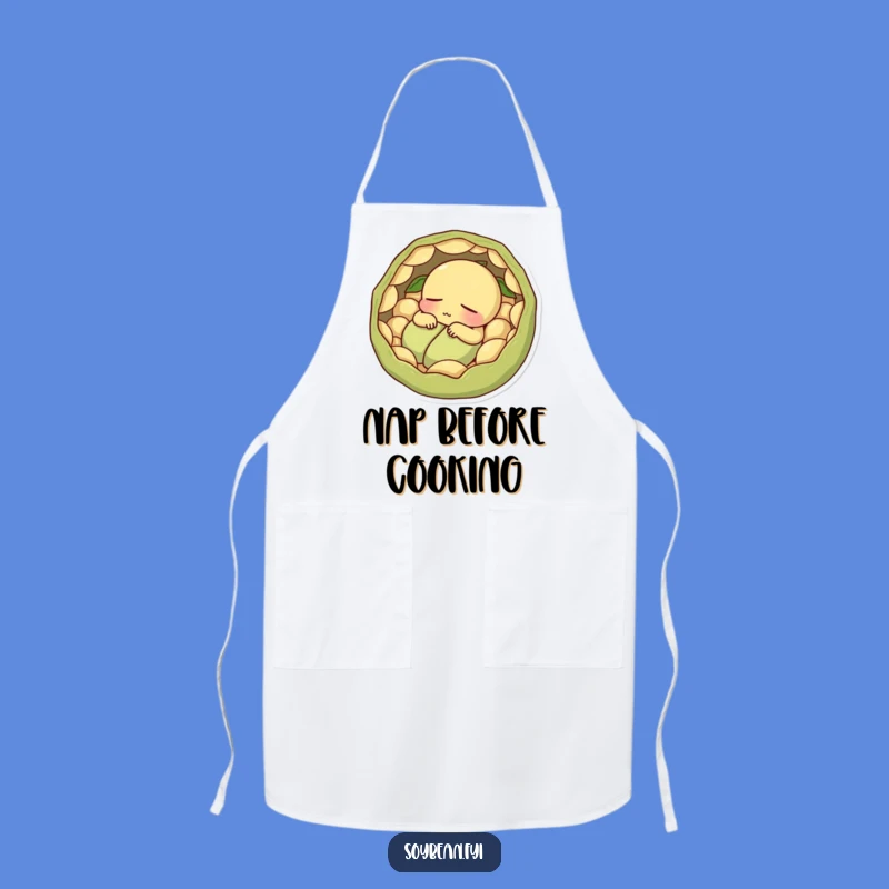 Funny Sleepy Soybean Apron - Kitchen Nap Time, Relaxing Humorous Gift