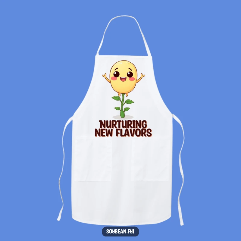 Funny Soybean Balance Apron: Joyful Bean for Calm Kitchen Vibes