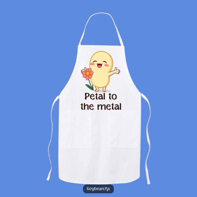 Funny Kawaii Soybean Flower Embrace Apron - Happy Gardener Humor Gift