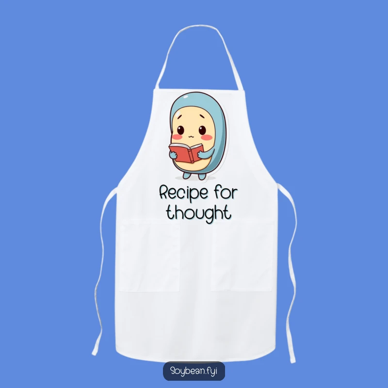 Funny Librarian Soybean Apron: Thoughtful Reader, Kitchen Funny Gift