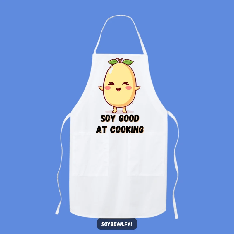 Funny Winking Soybean Apron: Cook with a Smile, Ideal Humorous Kitchen Gift