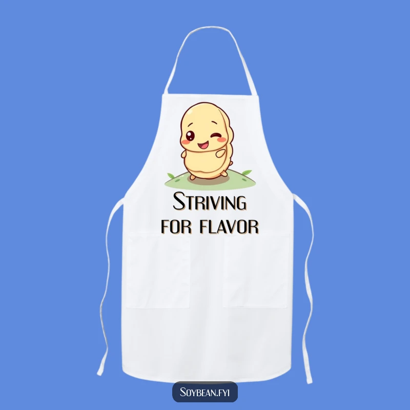 Funny Determined Soybean Rolling Uphill Apron: Cook with Grit, Perfect Gift