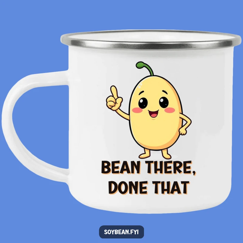 Funny Confident Soybean Camping Mug: Nodding Cheer for Humorous Adventures Gift