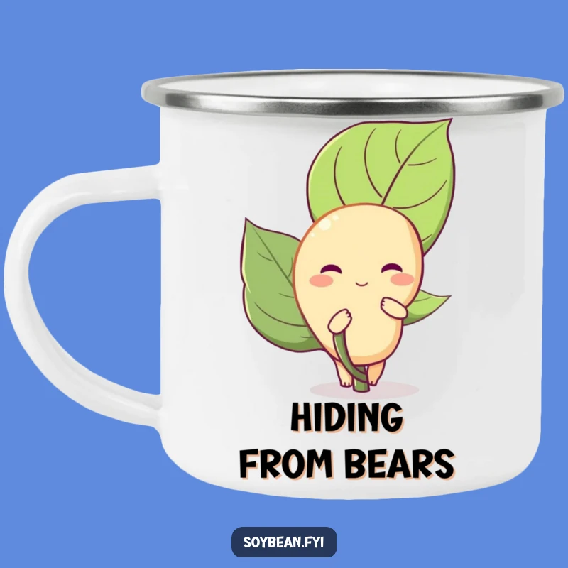 Funny Shy Soybean Camping Mug: Rustic Charm for Introverts, Perfect Humorous Outdoor Gift