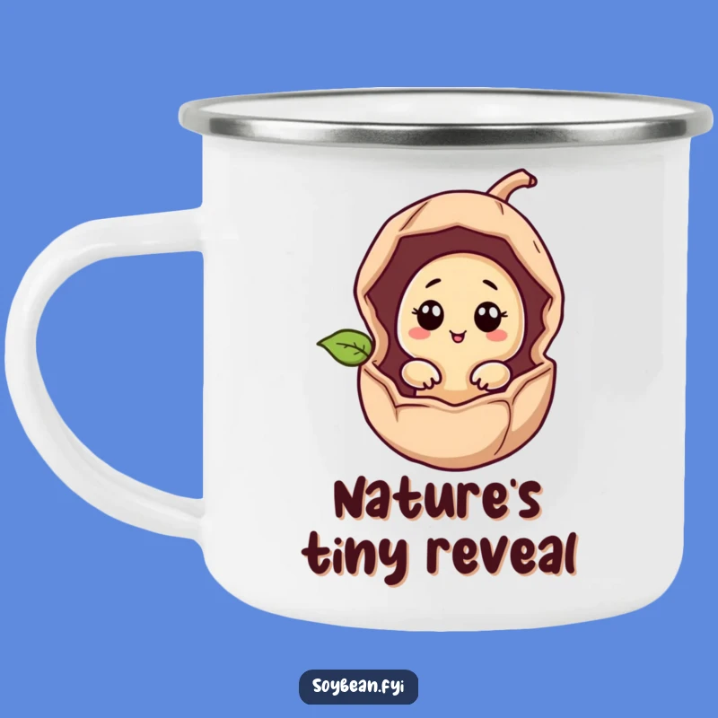 Funny Giggling Soybean Camping Mug - Outdoor Bean Fun, Rugged Humorous Gift