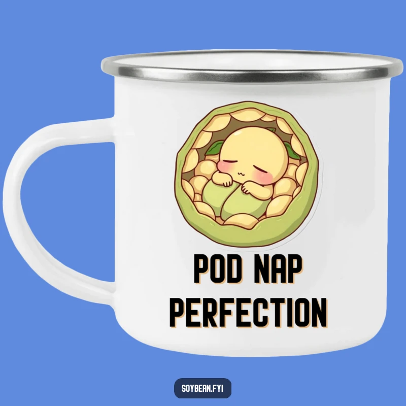 Funny Sleepy Soybean Camping Mug - Outdoor Nap Time, Rugged Humorous Gift