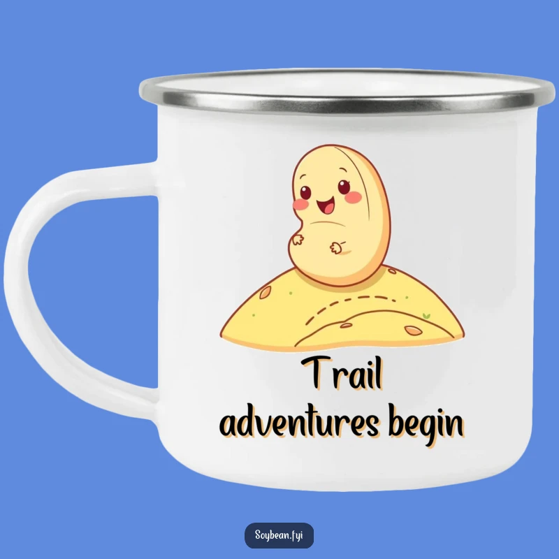 Funny Cheerful Soybean Camping Mug: Adventure Fuel for Bean Lovers!
