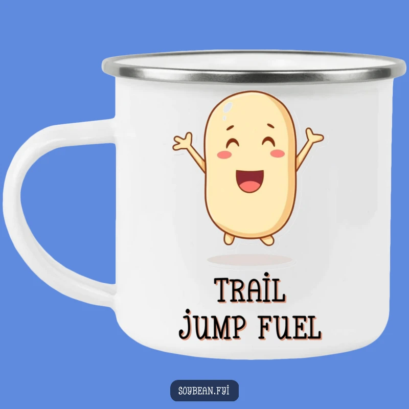 Funny Jumping Soybean Camping Mug: Adventure & Joy!