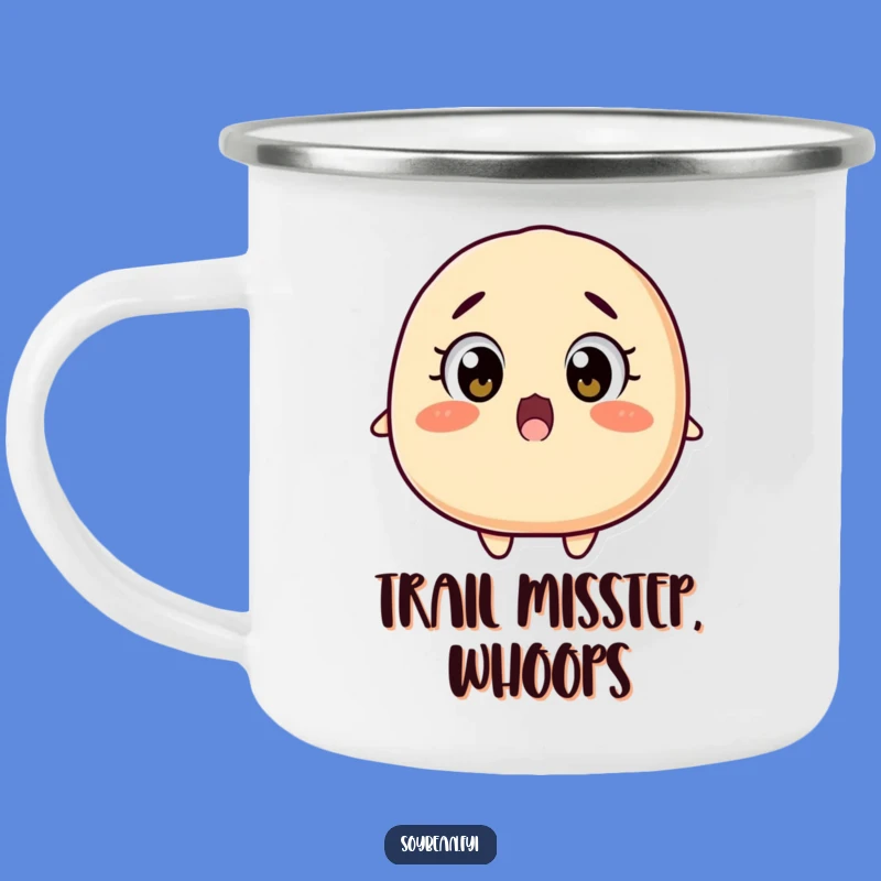 Funny Surprised Soybean Camping Mug: Shocking Adventures Await!