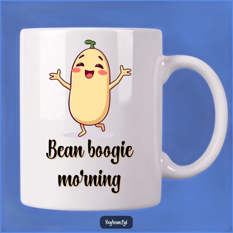 Funny Dancing Soybean Mug: A Delighted Bean's Silly Grooves, Perfect Gift!
