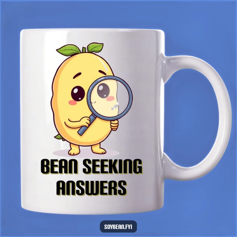 Funny Curious Soybean Mug: Magnifying Humor for a Perfect Humorous Gift