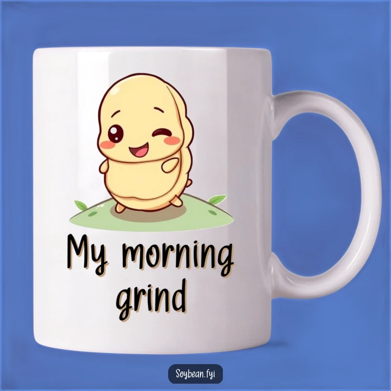 Funny Determined Soybean Rolling Uphill Mug: Inspirational Foodie Gift