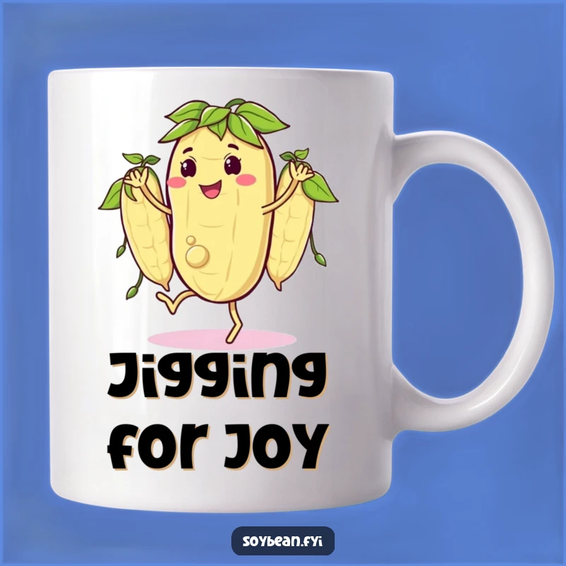 Funny Jigging Soybean Mug: Happy Bean Character - Dancing Fun Cup Gift!