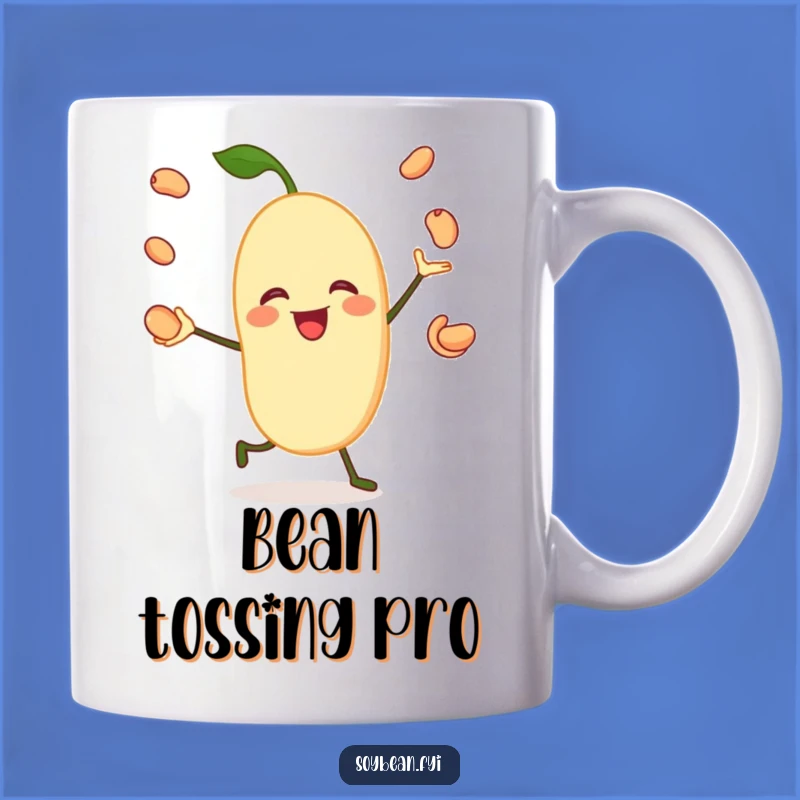 Funny Juggling Soybean Mug: Jovial Bean Character - Hilarious Coffee Cup Gift!