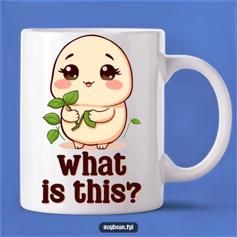 Funny Kawaii Curious Soybean Mug - Sprout Grower Bean Gift