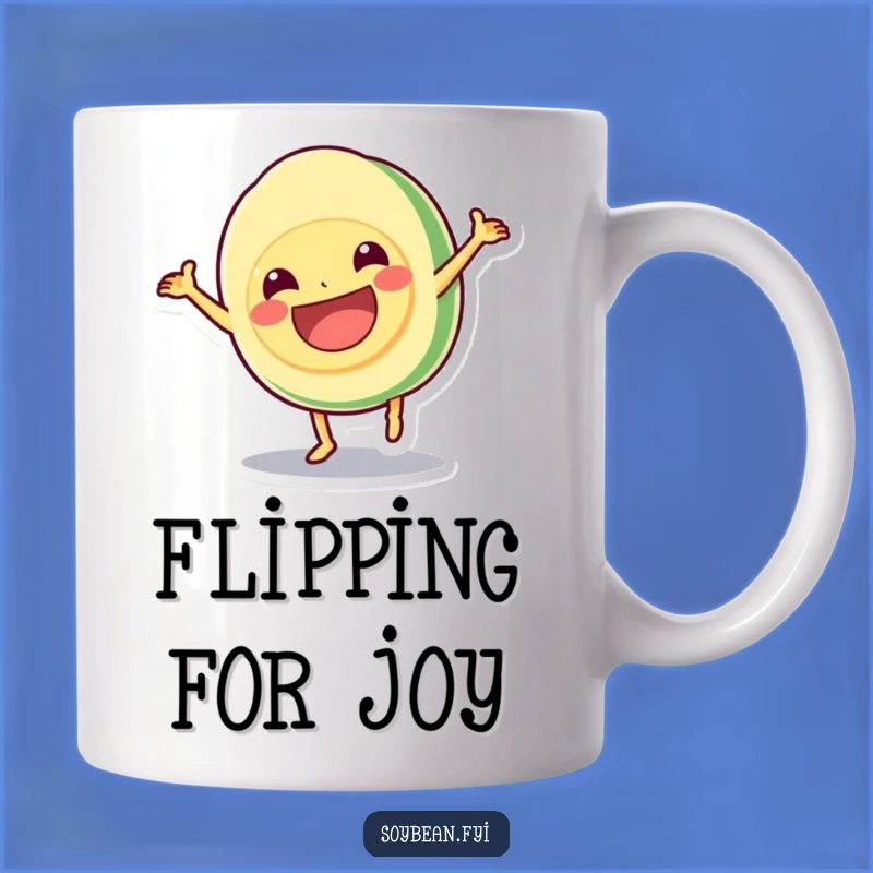 Funny Kawaii Soybean Cartwheel Mug - Grinning Acrobat Bean Gift