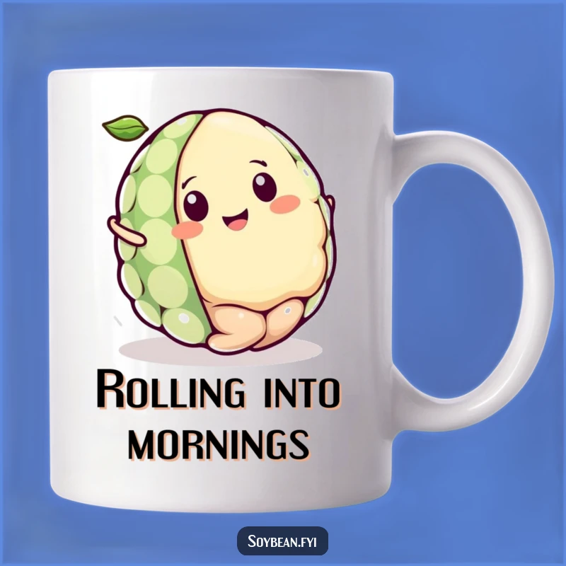 Funny Kawaii Soybean Rolling Mug, Delightful Ball Character Gift for Fun