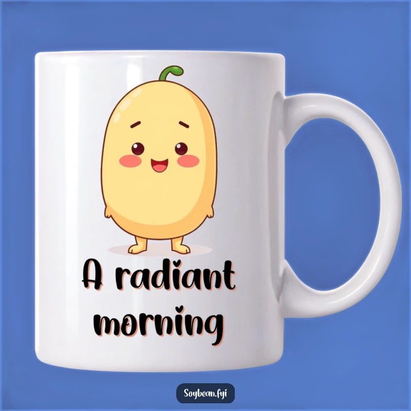 Funny Proud Soybean Mug - Cheerful Blush Character, Awesome Humorous Gift