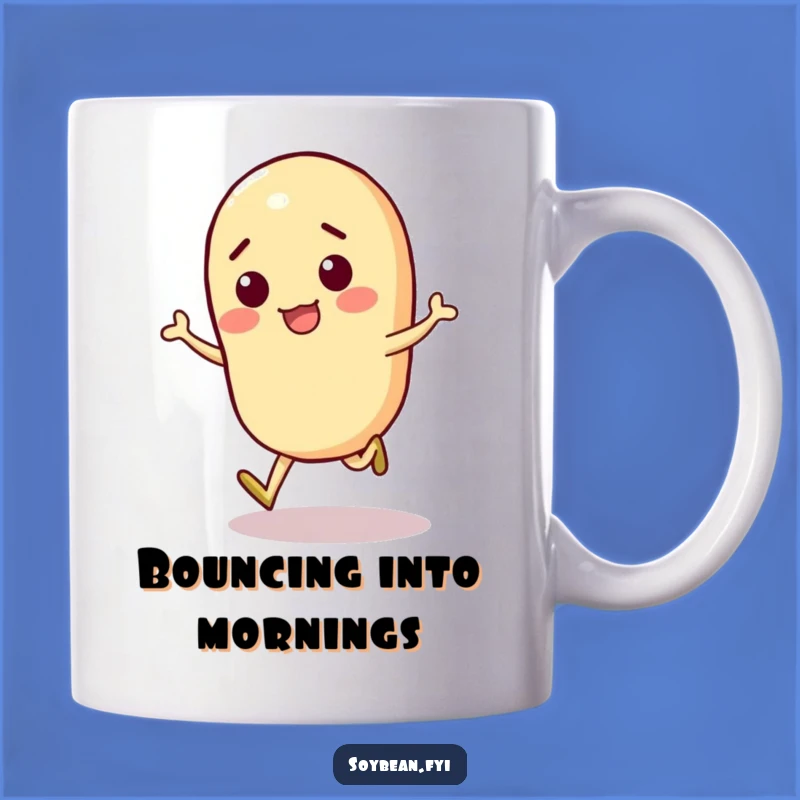 Funny Skipping Soybean Mug: Energetic Character, Perfect Humorous Gift for Joyful Mornings