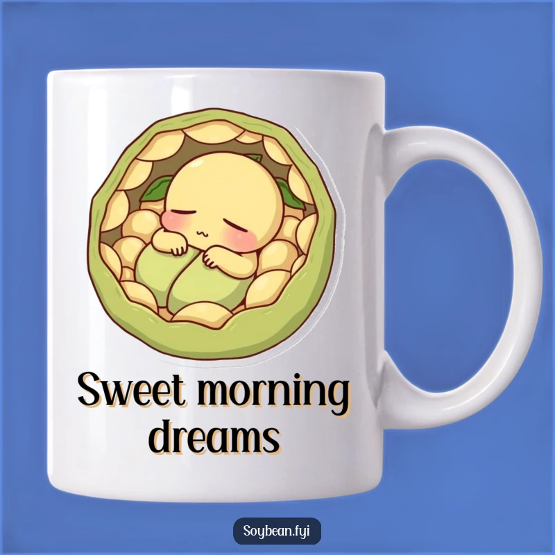 Funny Sleepy Soybean Mug - Cozy Pod Nap, Relaxing Humorous Gift