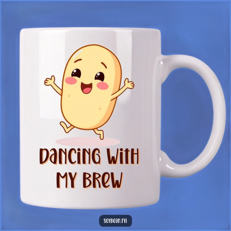 Funny Soybean Dance Mug: Cheerful Character's Happy Feet Celebration