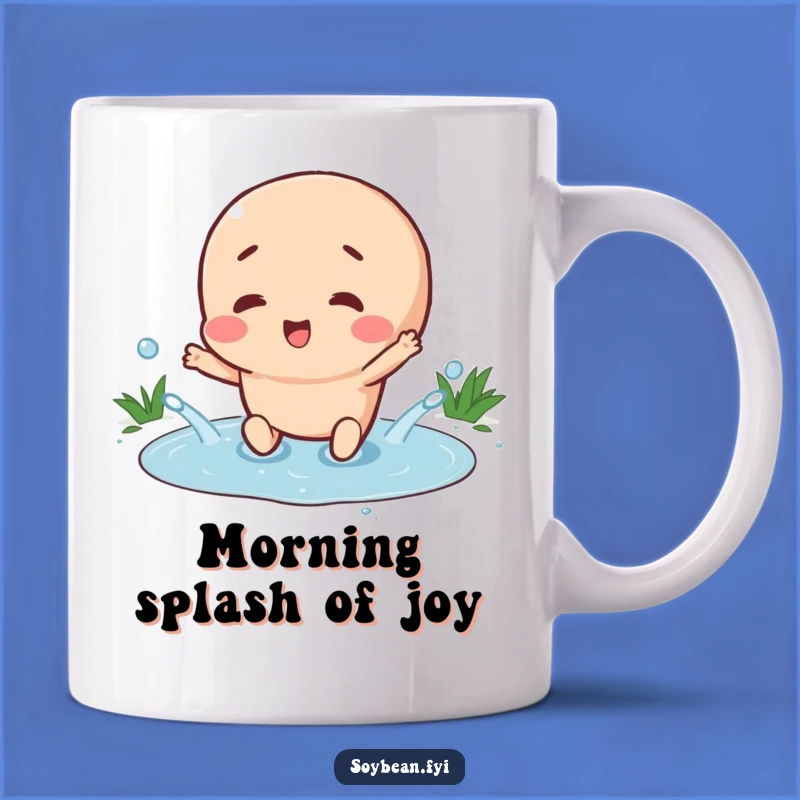 Funny Splashing Soybean Mug: Enjoy Life's Little Joys with this Hilarious Design!