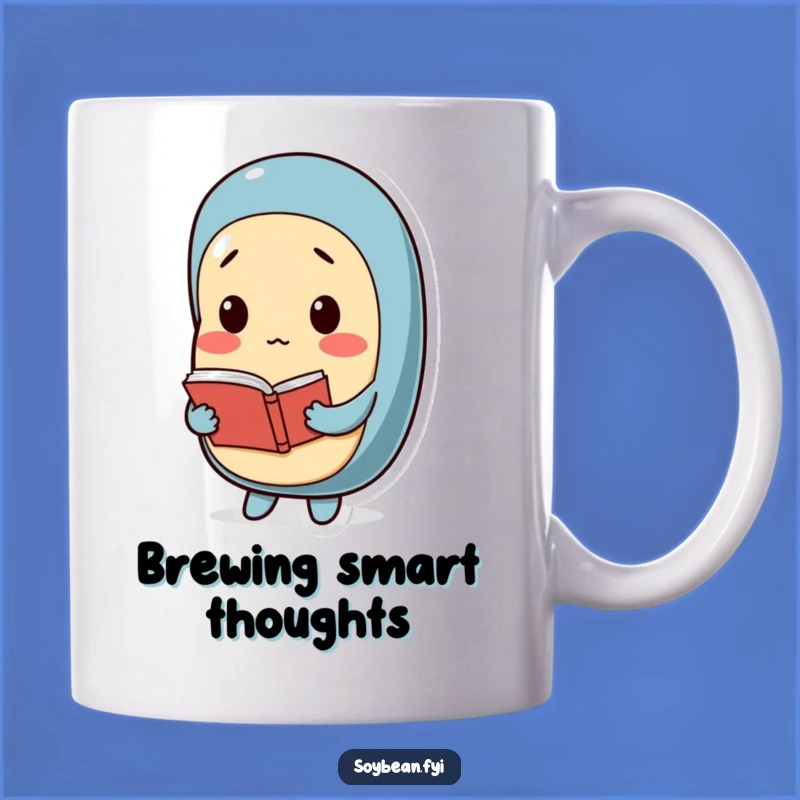 Funny Thoughtful Soybean Mug: Book Lover, Smart Gift for Readers