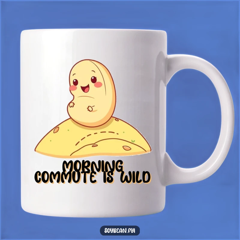 Funny Cheerful Soybean Mug: Rolling Downhill Fun for Bean Lovers!