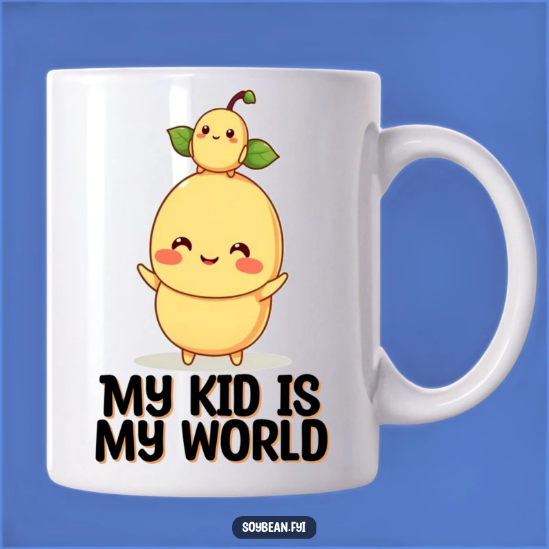 Funny Kawaii Soybean Parent Mug - Adorable Baby Bean Balance Humor Gift