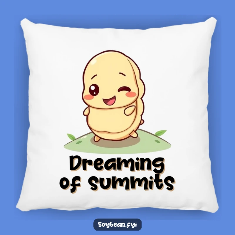 Funny Determined Soybean Rolling Uphill Pillow: Cozy Inspiration, Great Gift