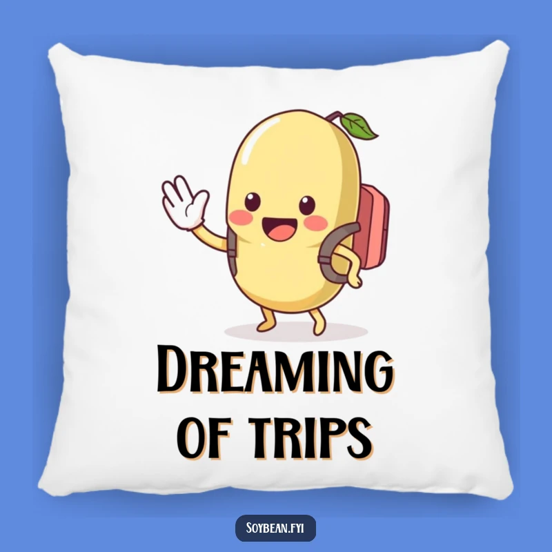 Funny Kawaii Soybean Waving Pillow - Comfy Excited Bean Cushion