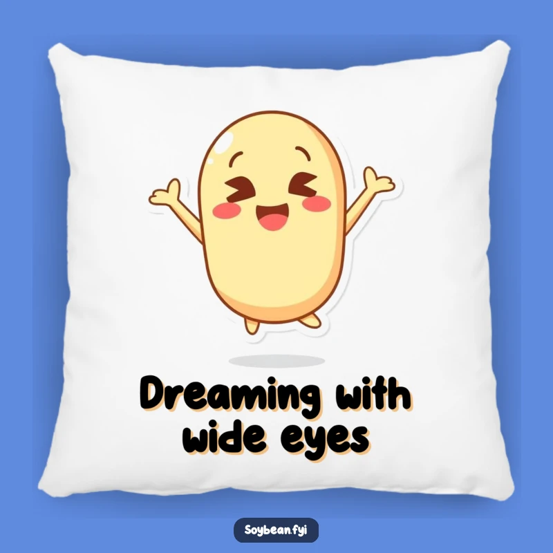 Funny Kawaii Soybean Jump Pillow: Cozy Cross-Eyed Comfort
