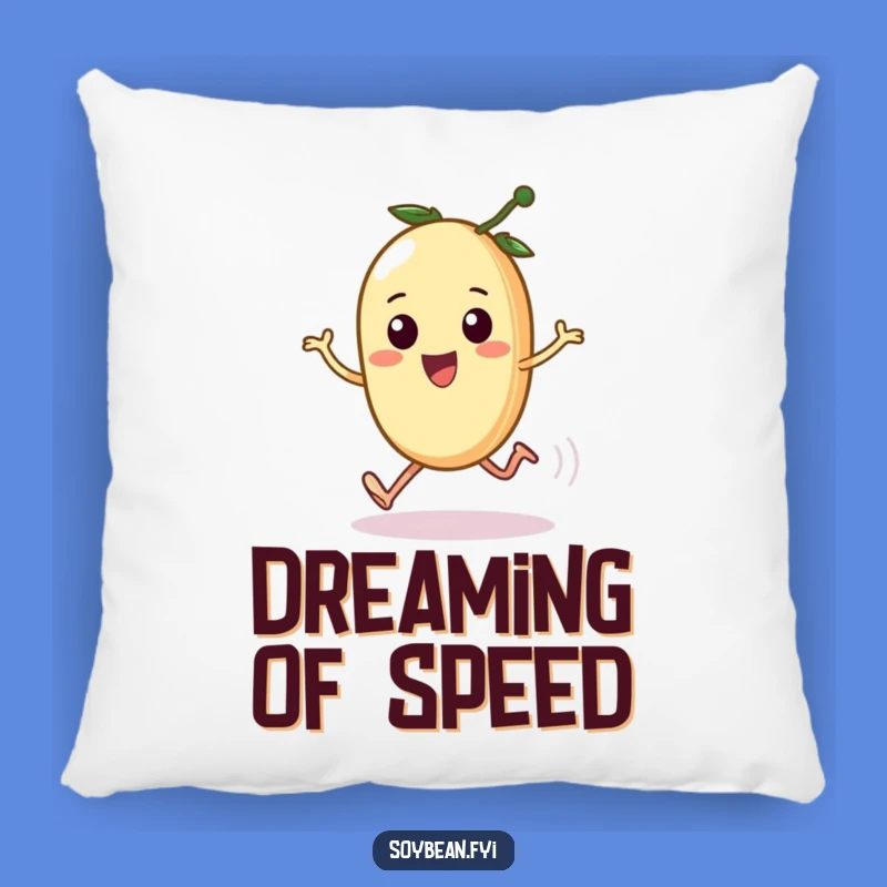 Funny Kawaii Soybean Sprint Pillow - Comfy Hilarious Bean Cushion