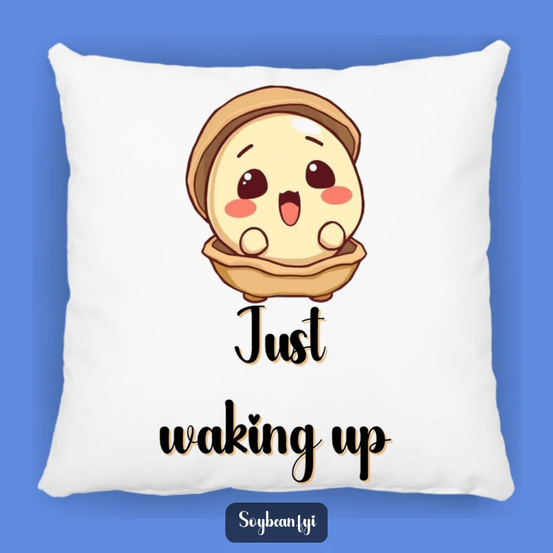Funny Surprised Soybean Peeking Pillow: Cozy Curiosity, Great Gift