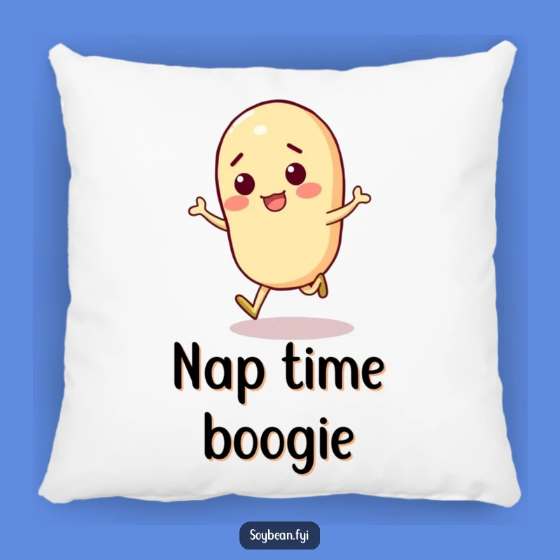 Funny Plush Soybean Pillow: Skipping Character Comfort, Cozy Humorous Gift Accent