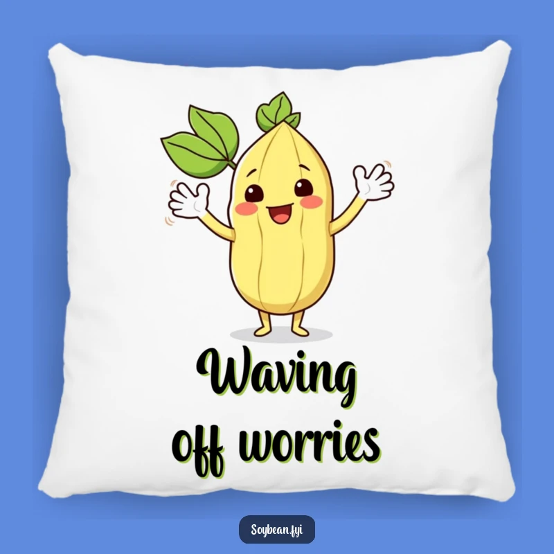 Funny Kawaii Soybean Waving Pillow - Cozy Greeting Comfort Gift
