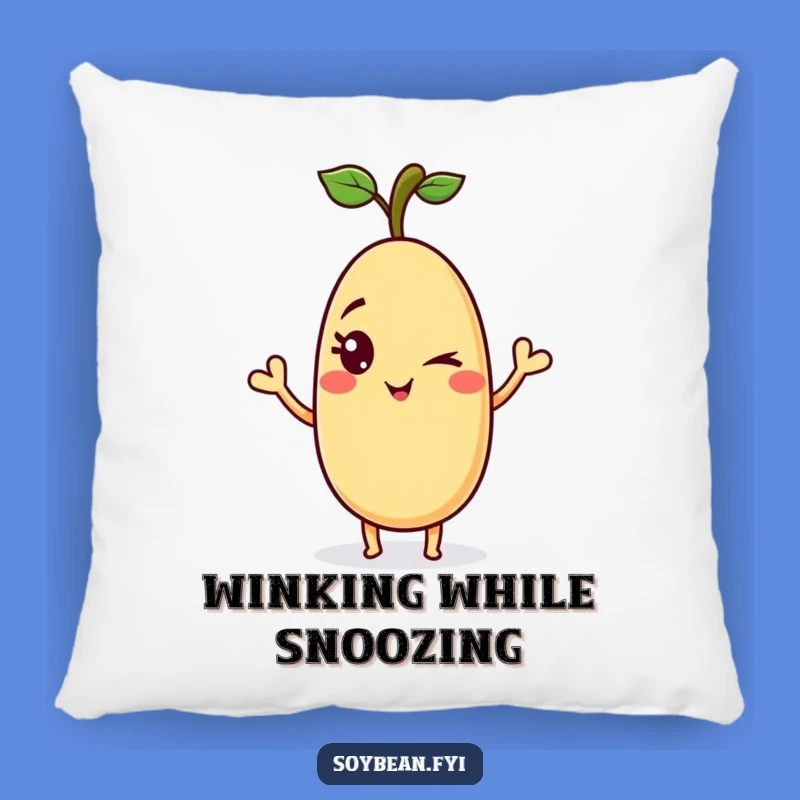 Funny Winking Soybean Pillow: Cozy Mischief with a Waving Bean