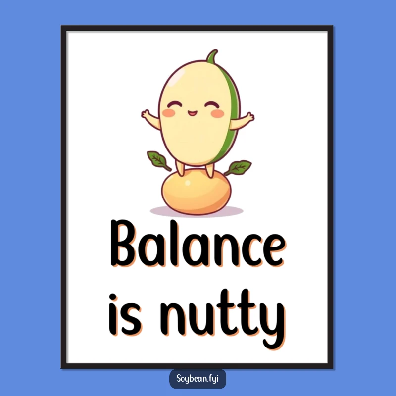 Funny Balancing Soybean Digital Print: Instant Healthy Charm for Walls