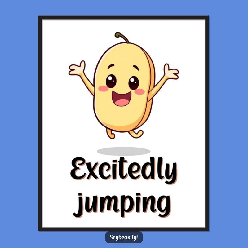 Funny Jumping Soybean Digital Art: Instant Excitement for Your Walls, Downloadable Gift