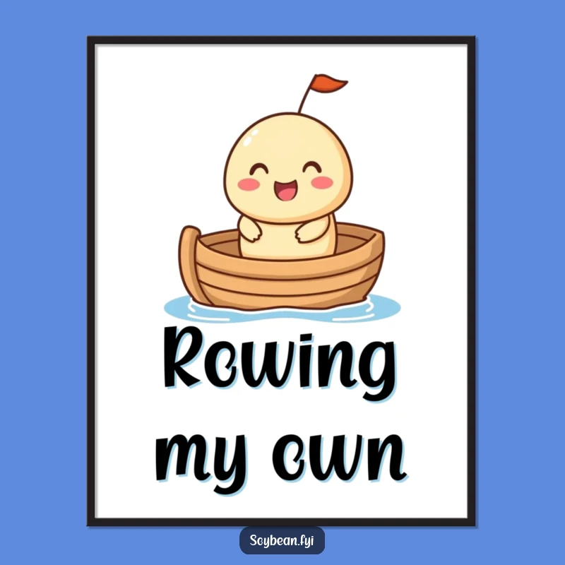 Funny Soybean Boat Digital Print - Cheerful Decor, Unique Funny Gift