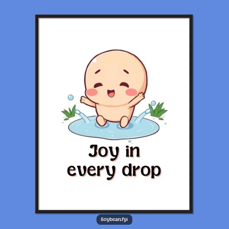 Funny Splashing Soybean Digital Art: Hilarious Joyful Art for Your Walls!