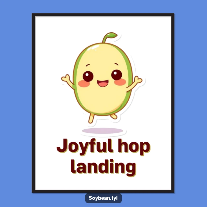 Funny Kawaii Soybean Hop Digital Print: Happy Art - Instant Joy Gift