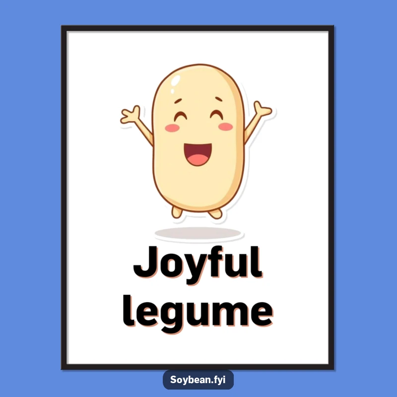 Funny Jumping Soybean Digital Art: Instant Joyful Decor!
