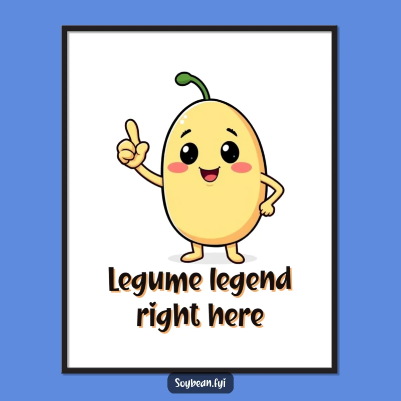 Funny Confident Soybean Digital Art: Beaming Nod for Instant Humorous Decor