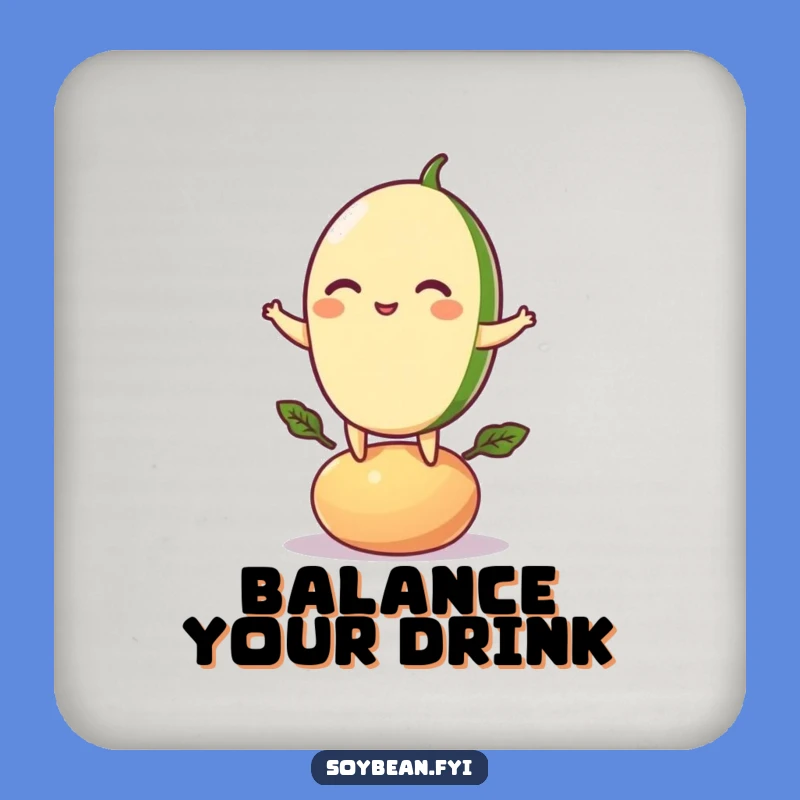 Funny Balancing Soybean Drink Coaster: Protect Surfaces with Healthy Charm